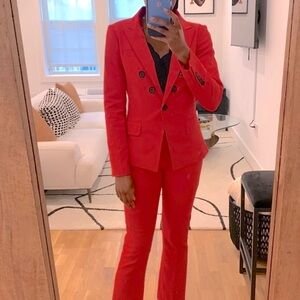 Red Power Suit: Blazer and Pants